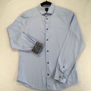 Men’s H&M Flip Cuff Button-Down Shirt *Light BLUE*